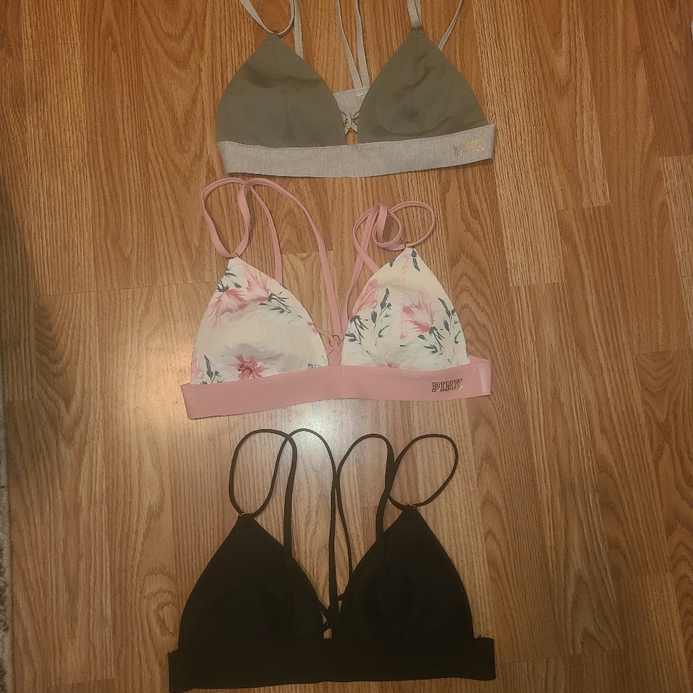 3 Pink Bralettes